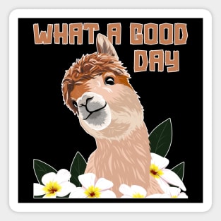 What A Good Day Llama Vicuna Guanaco Breeder Alpaca Magnet